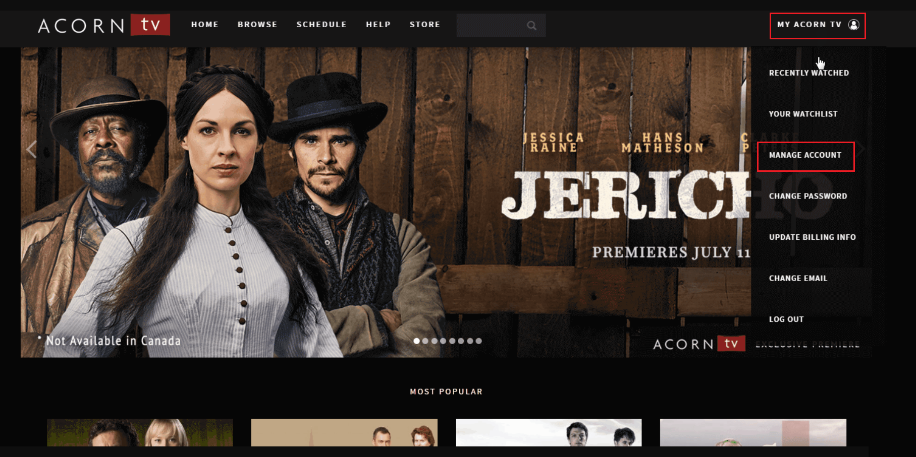 MI ACORN TV - ADMINISTRAR CUENTA |  Bellota incluida con Amazon Prime