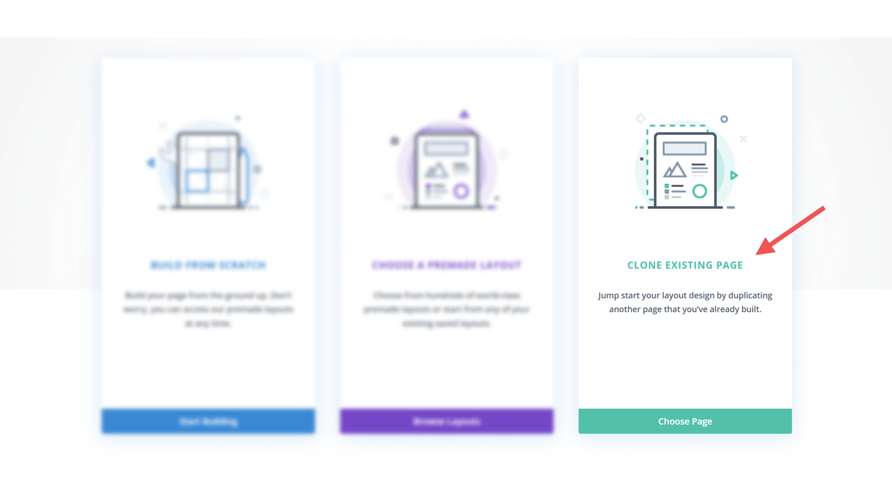Página duplicada en WordPress con ventana emergente de nueva página de Divi
