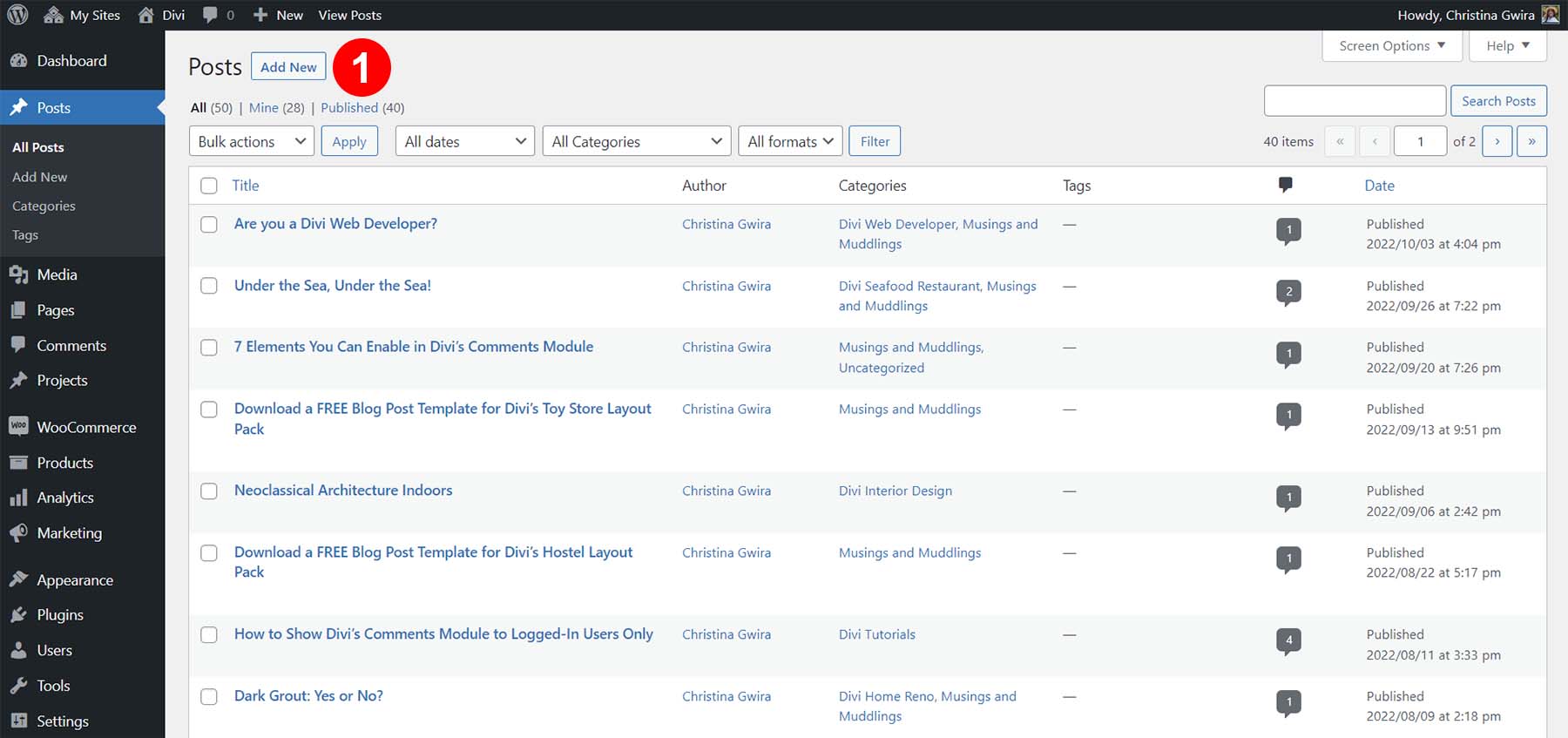 Agregar una nueva página
