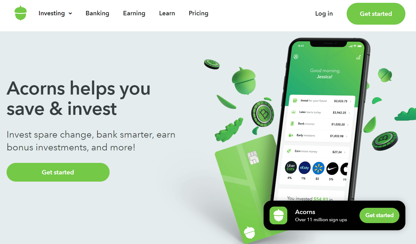 Sitio web de bellotas |  crear cuenta de inversión Bellotas