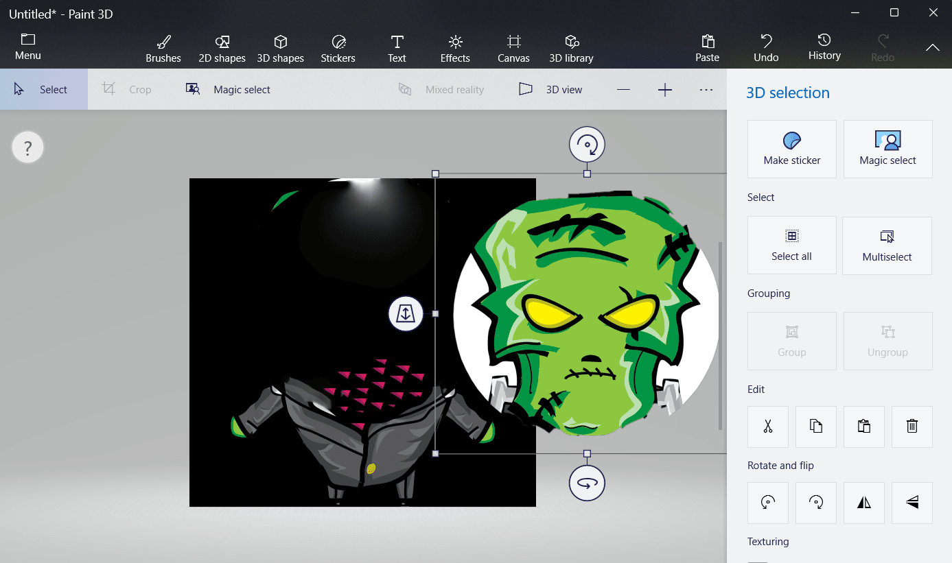 Usando el cursor del mouse, separe la nueva forma del logotipo del resto de la imagen
