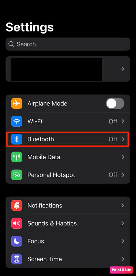 toca la opción de bluetooth | Cómo arreglar AirPods conectados pero el sonido proviene del teléfono