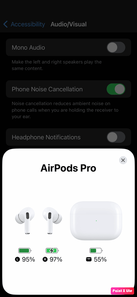 porcentaje de batería | Cómo arreglar AirPods conectados pero el sonido proviene del teléfono