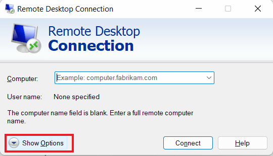Haga clic en Mostrar opciones