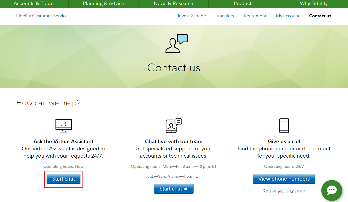 Página de atención al cliente de Fidelity |  Cómo cerrar una cuenta de fidelidad