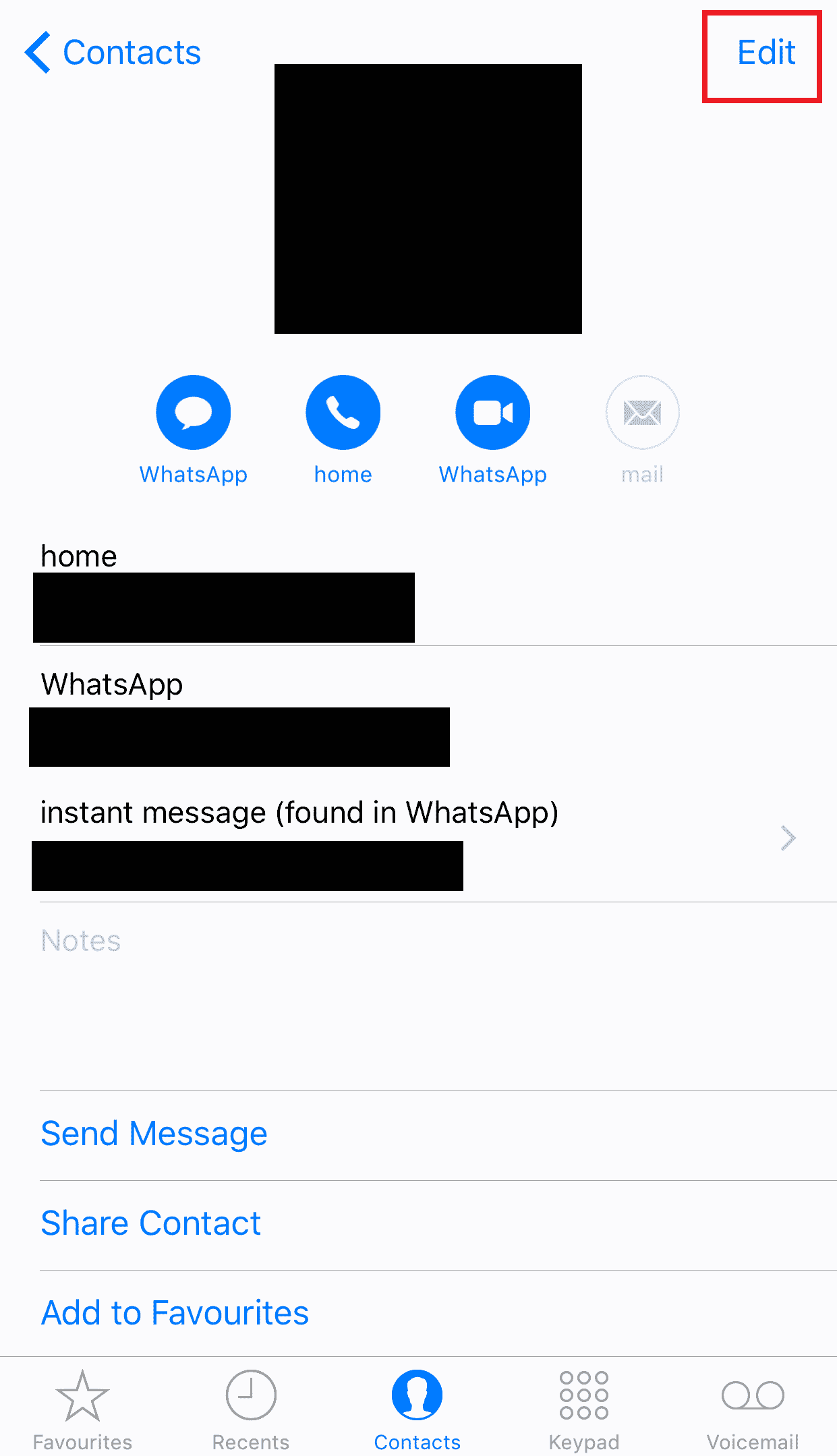 Toque Editar en la esquina superior derecha | 