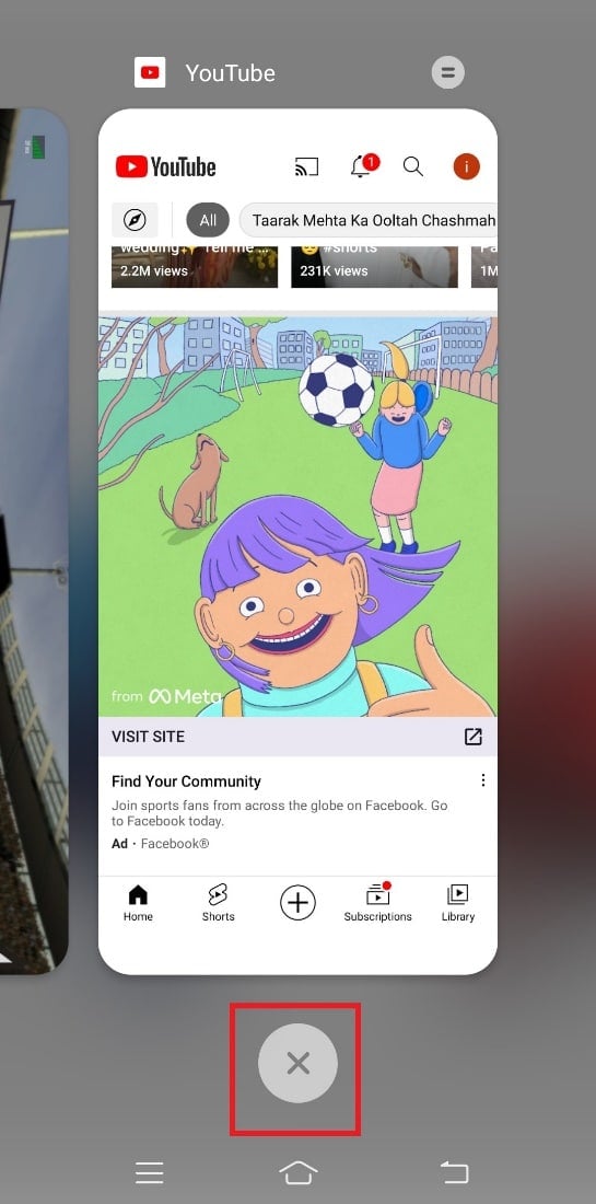 Toca el ícono X 