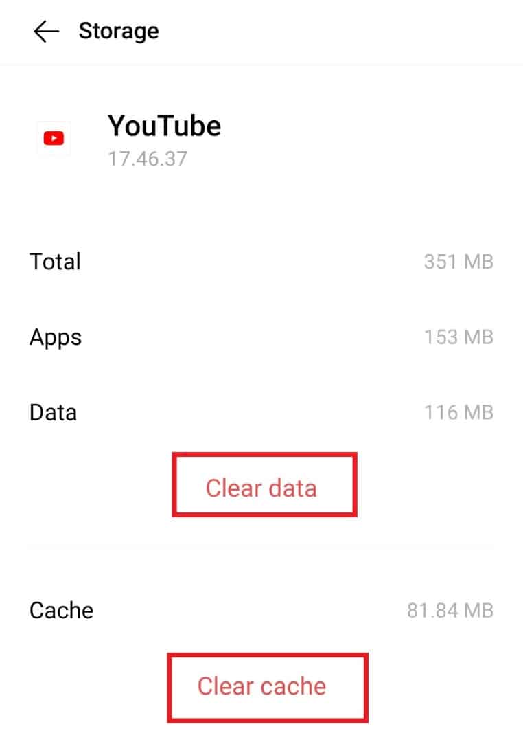Toque en Borrar datos y Borrar caché