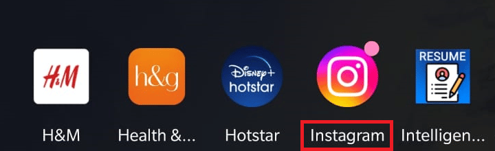 Ve a la aplicación de Instagram.