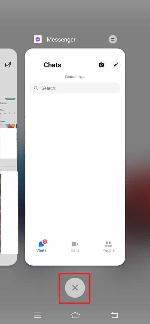 Reiniciar aplicación.  Las 10 mejores formas de corregir errores al cargar medios en Facebook Messenger