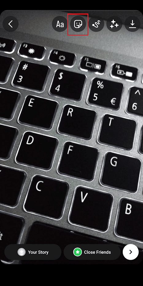 Toca el ícono de las pegatinas