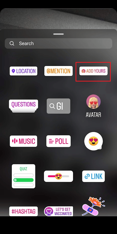 Toca el sticker AÑADE EL TUYO para seleccionarlo |  Cómo encontrar la etiqueta Add Yours en la historia de Instagram