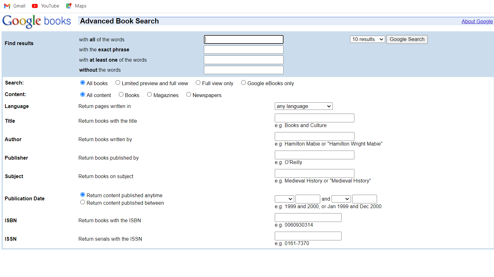   Búsqueda avanzada de libros de Google 