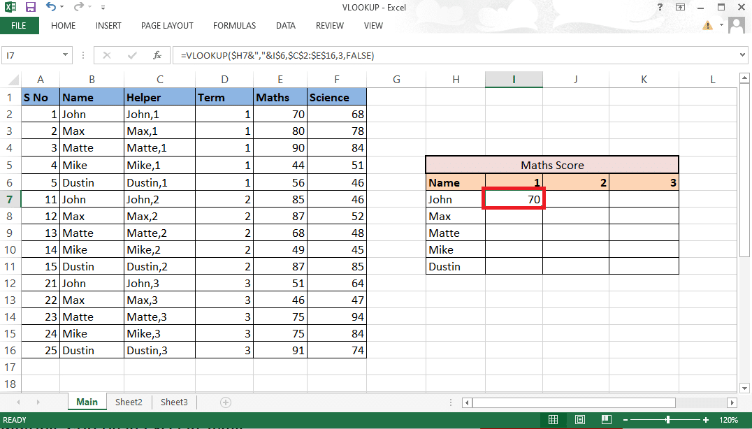 Presione Entrar para obtener el primer valor |  Cómo usar BUSCARV con múltiples criterios