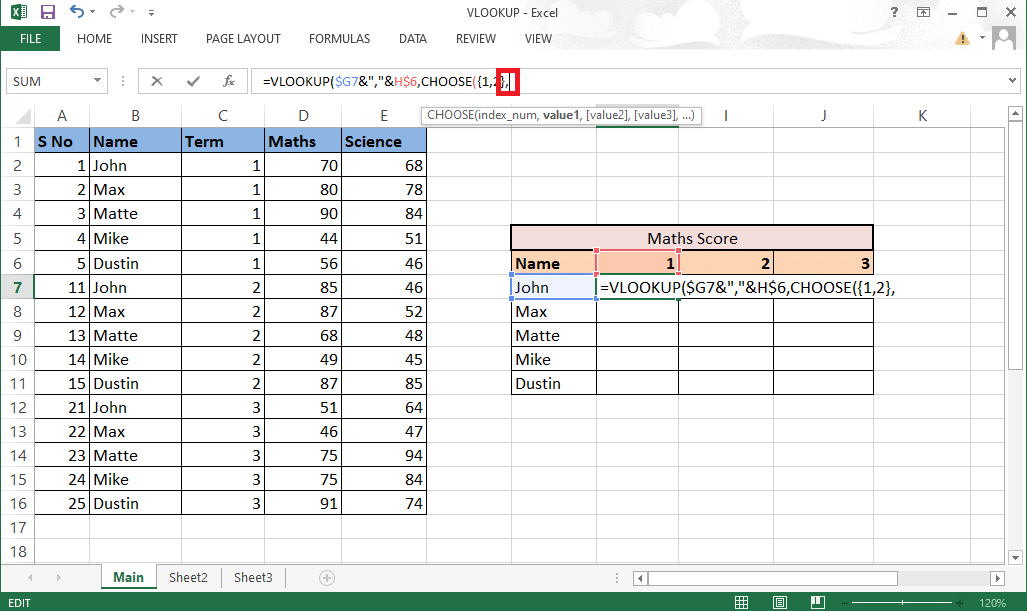 Escriba coma (,) para pasar al siguiente argumento value1 |  Cómo usar BUSCARV con múltiples criterios