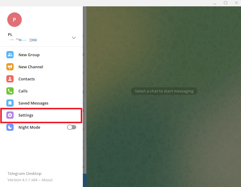 busque y haga clic en Configuración.  Cómo agregar, cambiar y eliminar la imagen de perfil de Telegram