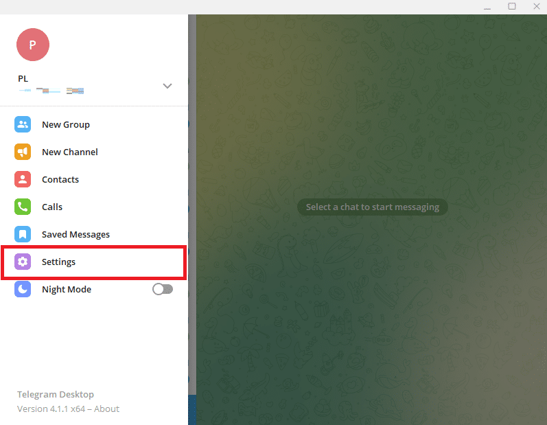 busque y haga clic en Configuración.  Cómo agregar, cambiar y eliminar la imagen de perfil de Telegram