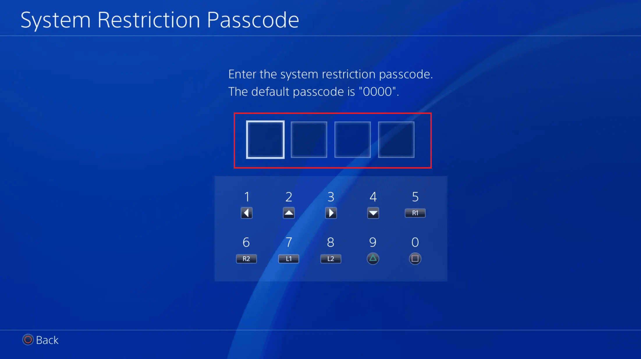 Ingrese su código de acceso |  Cómo cambiar los controles parentales en PS4