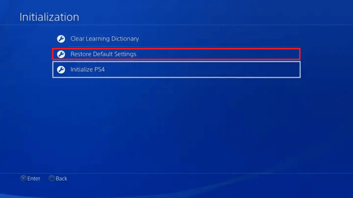 elija la opción Restaurar configuración predeterminada