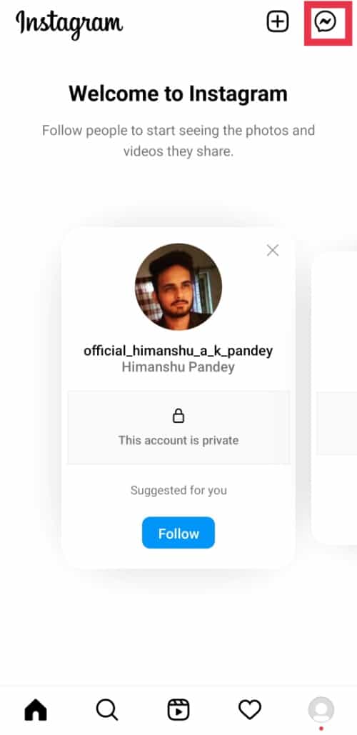 Ícono de Messenger de IG