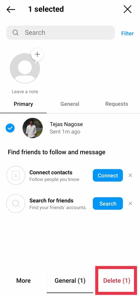 IG - selección de chat - Eliminar
