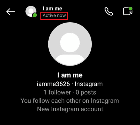 Localice el estado bajo el nombre de usuario de IG en la ventana de chat para ver su actividad de IG |  Cómo ver la actividad de alguien en Instagram