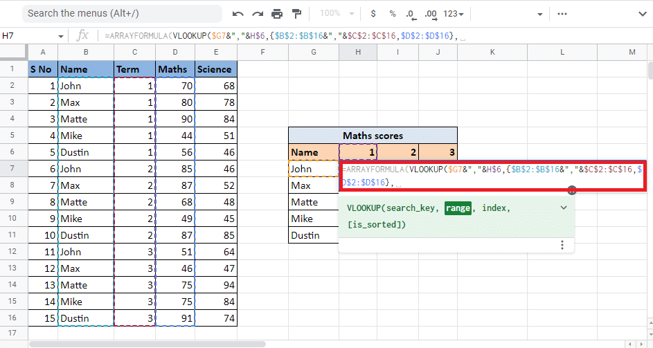 Cierre el corchete y agregue una coma (,) para pasar al siguiente argumento 