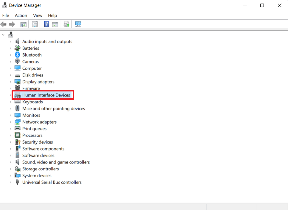 Haga doble clic en Dispositivos de interfaz humana 