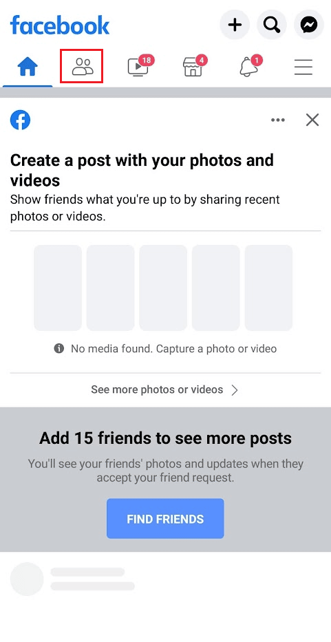 Toque la pestaña Amigos en la barra superior