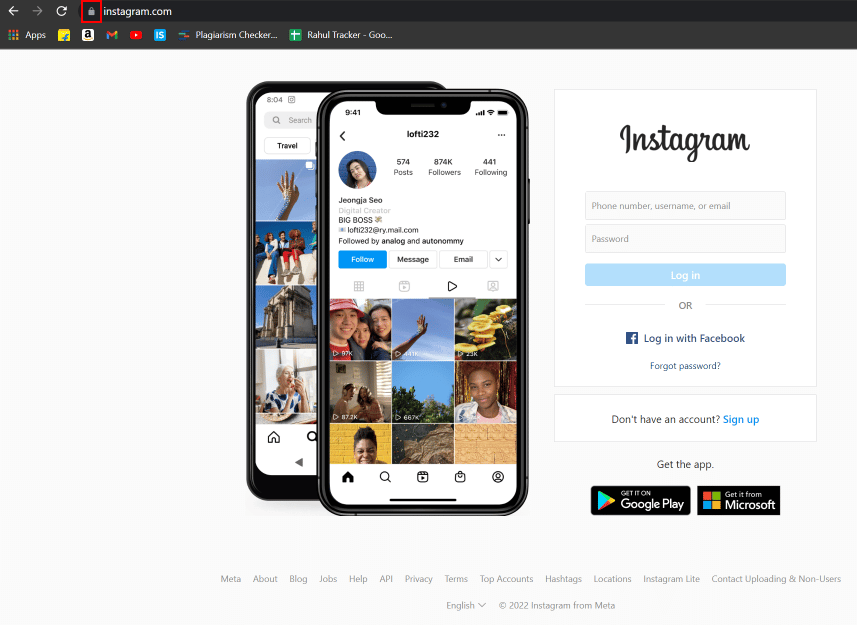 Haga clic en el icono de candado en la barra de direcciones de su navegador junto a la URL del sitio web.