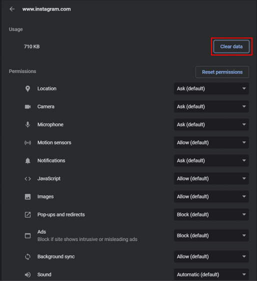 Haga clic en Borrar datos. | no puedo responder a un mensaje específico en instagram