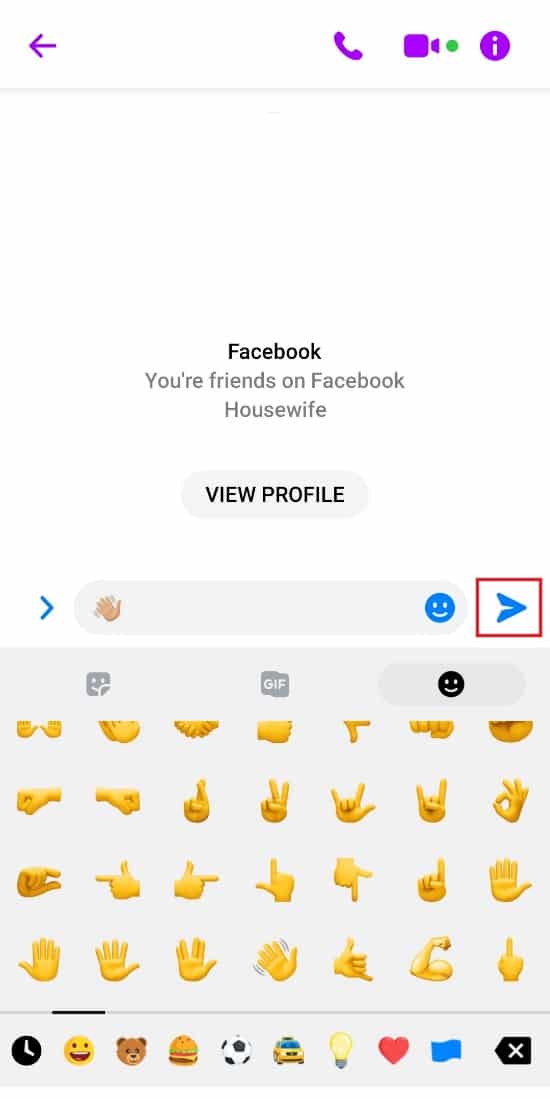 Toca el icono de enviar