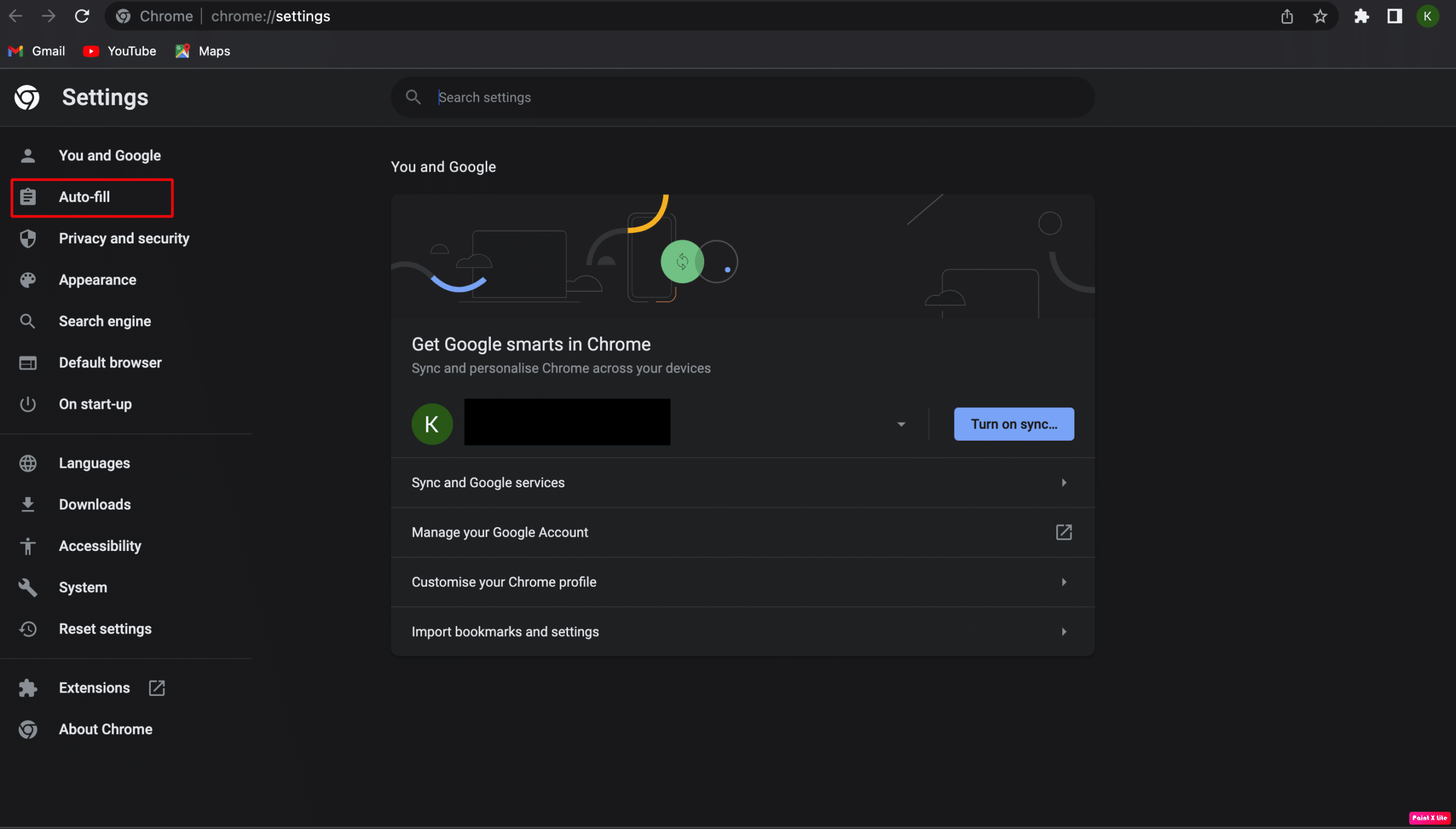haga clic en la opción de autocompletar