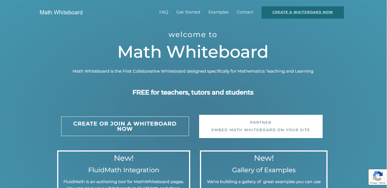Sitio web oficial de Math Whiteboard
