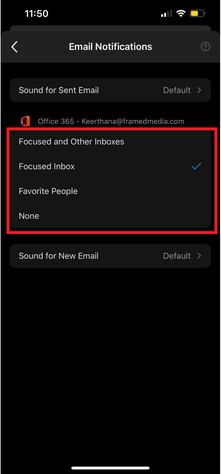 selecciona una de las siguientes opciones | Notificaciones push del calendario de la aplicación de Outlook en el iPhone
