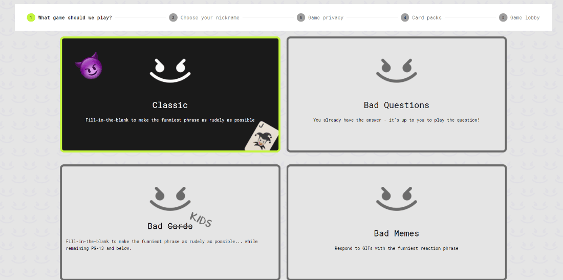 seleccione un juego y haga clic en siguiente