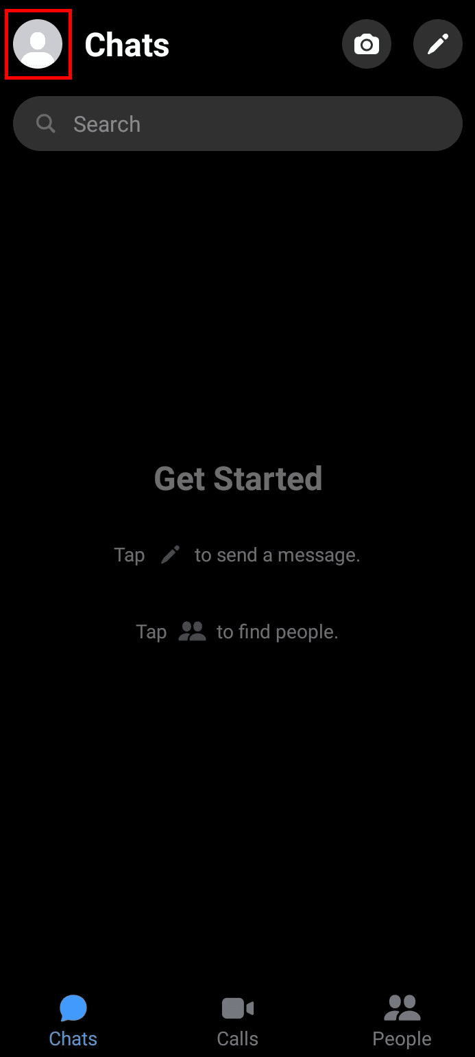 Toque el icono de perfil en la parte superior izquierda de la pantalla.