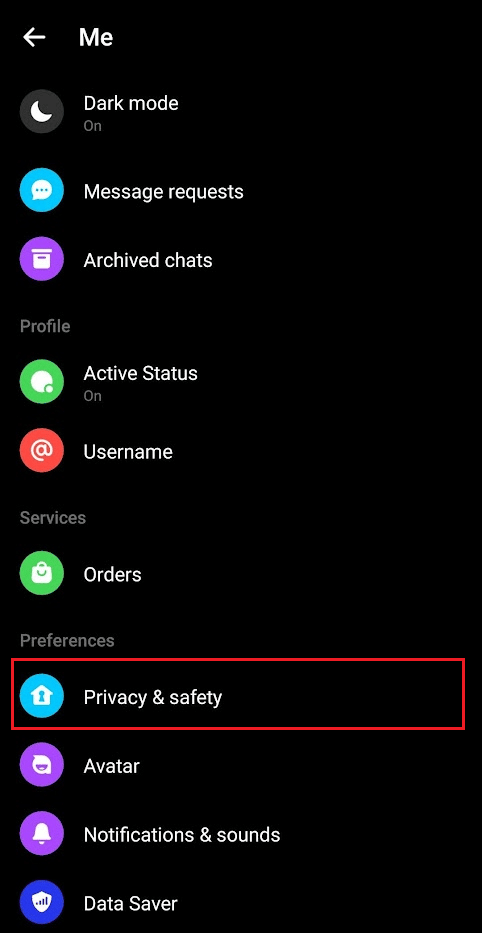 toca Privacidad y seguridad