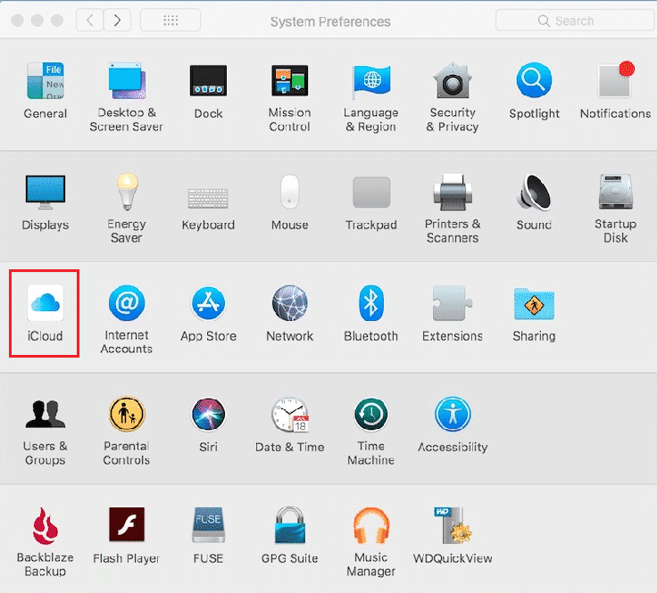 preferencias del sistema icloud mac