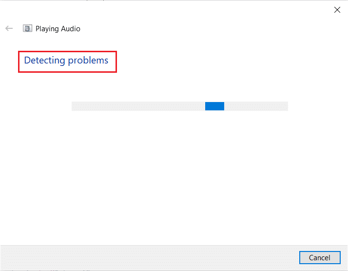 detección de problemas mediante el solucionador de problemas de reproducción de audio.