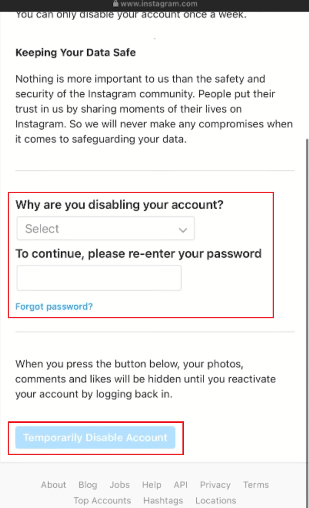 motivo deseado - Contraseña de la cuenta de IG - Cuenta de desactivación temporal | reactivar mi cuenta de Instagram antes de 7 días