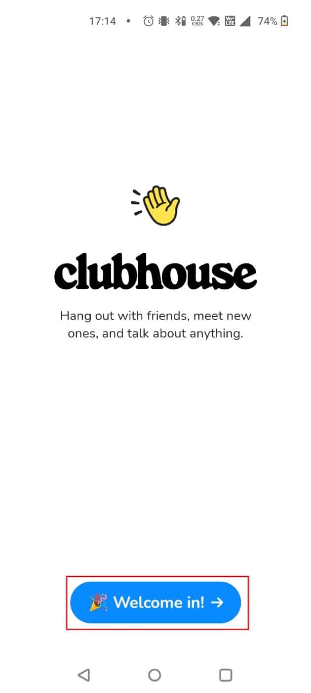 Después de descargar la aplicación, abra la aplicación y toque Bienvenido en