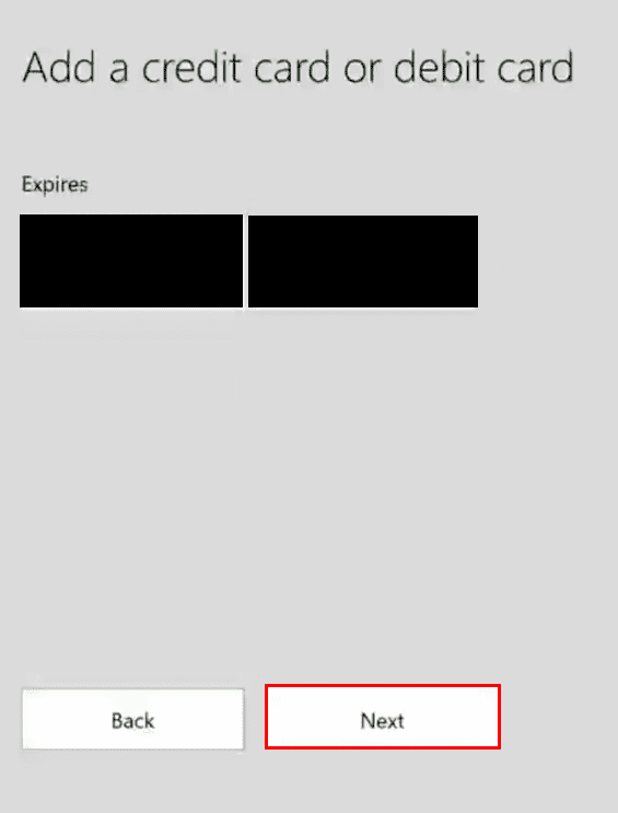 introduzca la fecha de caducidad de la tarjeta |  Cómo cambiar los detalles de la tarjeta en Xbox One