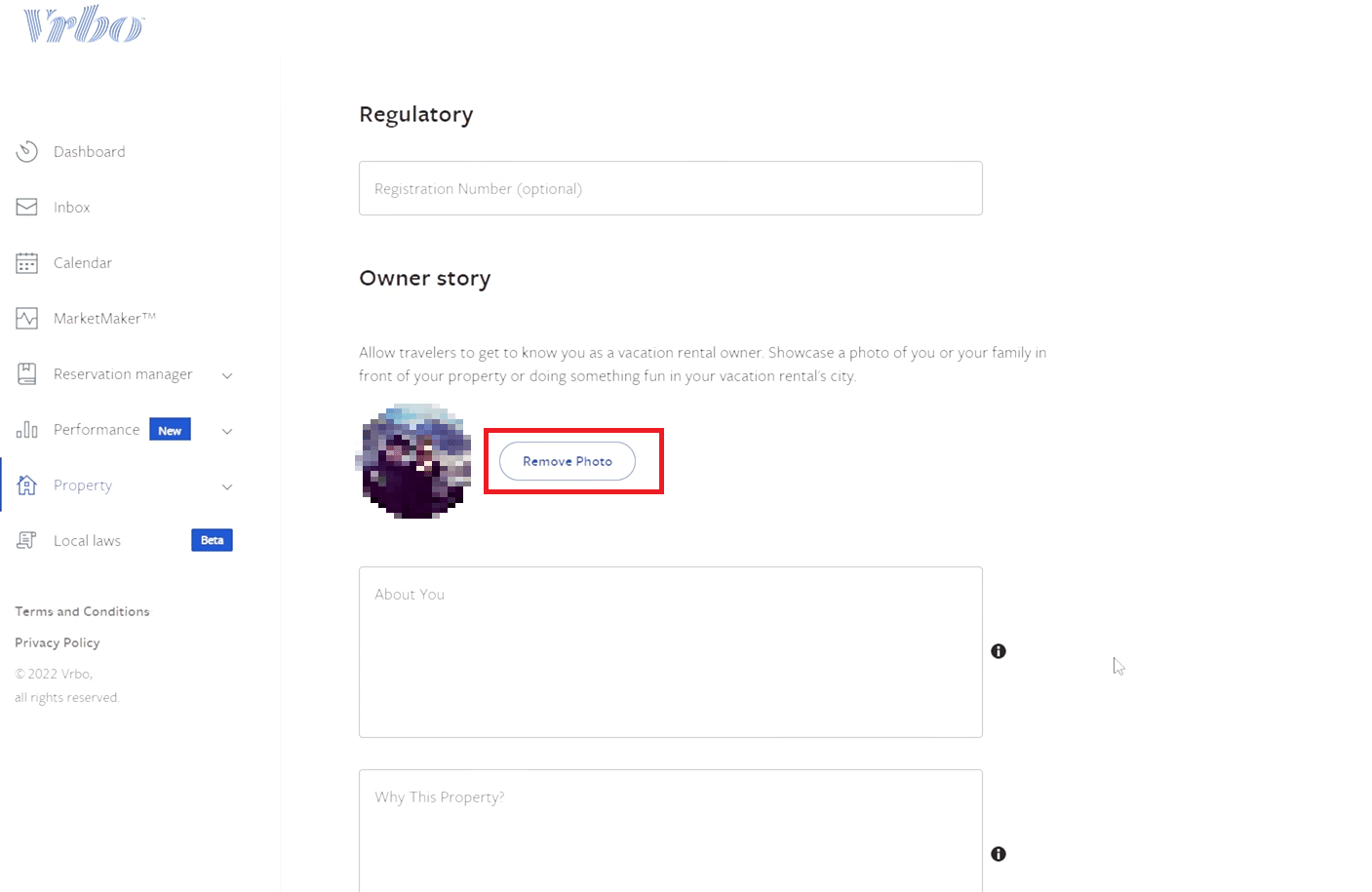 Haga clic en Eliminar foto contra su fotografía | Cómo cambiar el correo electrónico en VRBO