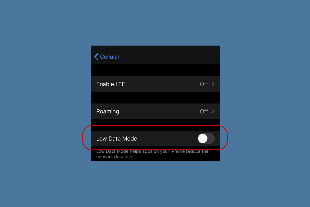 Cómo desactivar el modo de datos bajos en iPhone