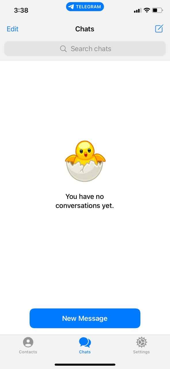 Abra la aplicación Telegram en su iPhone 