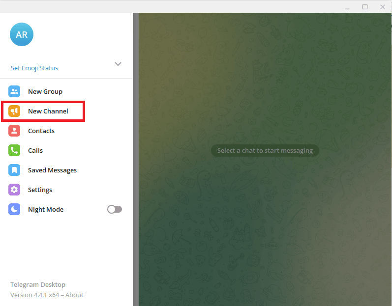 Haga clic en la opción Nuevo canal 