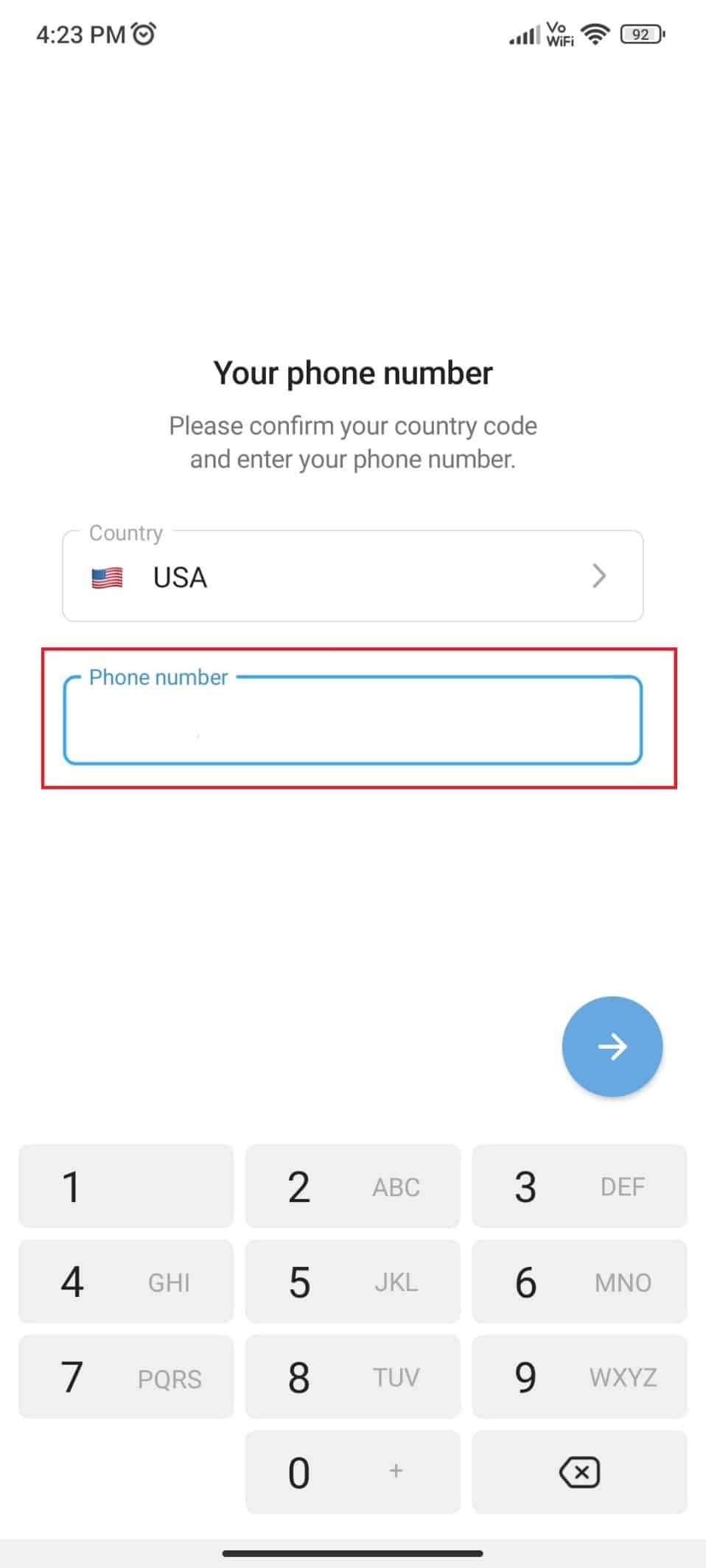 Introduzca el número de teléfono de la empresa.  Cómo crear un canal de Telegram