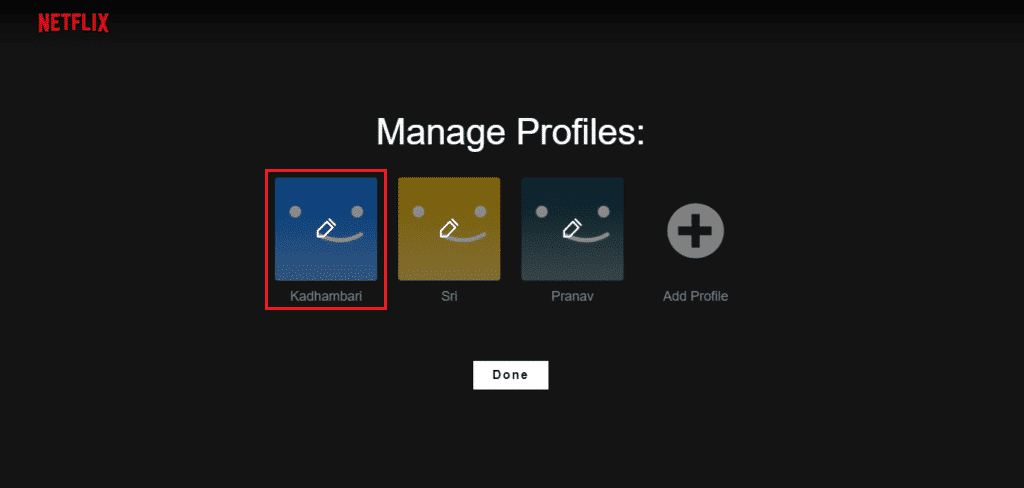 Desde su cuenta de Netflix - Administrar perfiles, haga clic en el perfil deseado |  ¿Cuántas personas pueden ver Netflix a la vez?