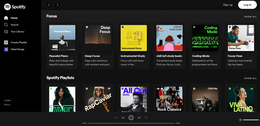 ir al sitio web oficial de spotify